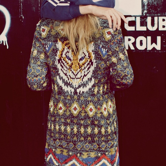 Mascot Tiger Cardigan Sweater 